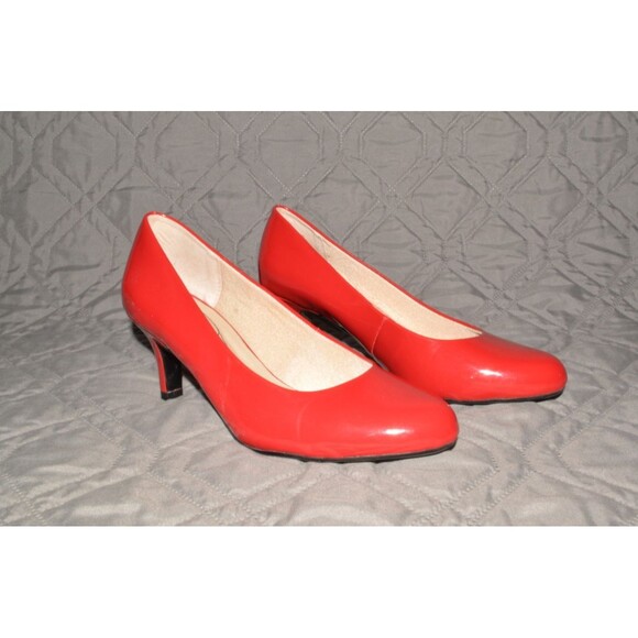 LifeStride Soft System Parigi Red Patent Pumps Heels Size 6.5W Women’s 2” Heel - Picture 1 of 10
